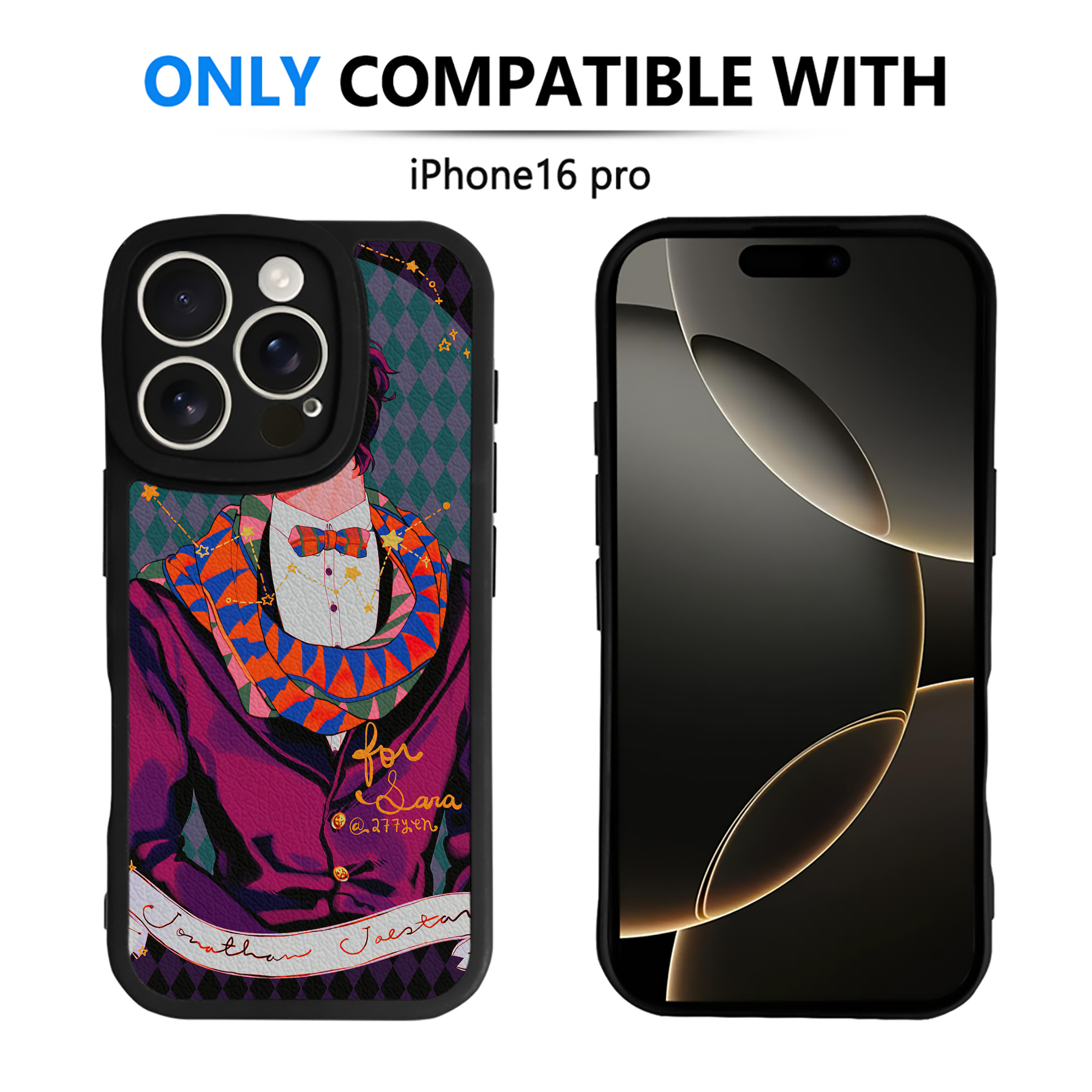 （画像用） ジョジョの奇妙な冒険 JoJo's Bizarre Adventure 【iPhone 16シリーズ対応】シリコンスマホケース（レザー調） 材質：シリコン